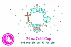Jesus is my anchor of my soul 24oz cold cup wrap with hole Product Image 2