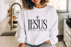 Jesus Is My Lifeline PNG: Christian Faith Design Digital Svg Product Image 2