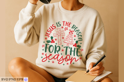 Jesus Is The Reason For The Season SVG Christian Christmas Product Image 3
