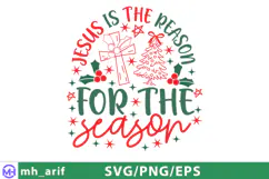 Jesus Is The Reason For The Season SVG Christian Christmas Product Image 4