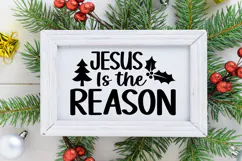 Jesus Is the Reason Sign SVG, Farmhouse Christmas Sign Product Image 2