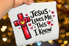 Jesus Loves me PNG, Jesus valentine png, Christian Valentine Product Image 4