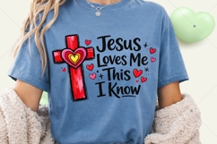 Jesus Loves me PNG, Jesus valentine png, Christian Valentine Product Image 1