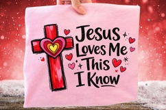 Jesus Loves me PNG, Jesus valentine png, Christian Valentine Product Image 6