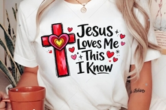 Jesus Loves me PNG, Jesus valentine png, Christian Valentine Product Image 3