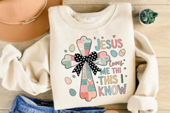 Jesus Loves Me This I Know Easter Cross PNG, Jesus loves me Product Image 2