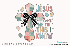 Jesus Loves Me This I Know Easter Cross PNG, Jesus loves me Product Image 1