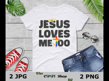 Jesus Loves Me Too Gay Pride Rainbow PNG Product Image 3