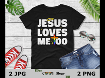 Jesus Loves Me Too Gay Pride Rainbow PNG Product Image 2