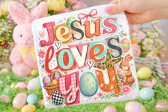 Retro Jesus Easter PNG, Christian Easter PNG, Religious PNG Product Image 1