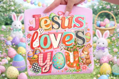 Retro Jesus Easter PNG, Christian Easter PNG, Religious PNG Product Image 3