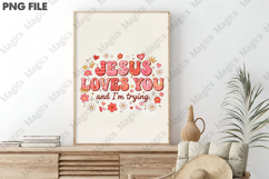 Jesus Loves You Retro Valentine's Day PNG Product Image 3