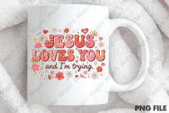 Jesus Loves You Retro Valentine's Day PNG Product Image 4