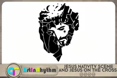 Jesus Nativity scene cut files - Jesus on the cross / manger Product Image 1