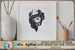 Jesus Nativity scene cut files - Jesus on the cross / manger Product Image 3