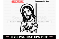 Peering Jesus SVG PNG DXF EPS PDF Product Image 1