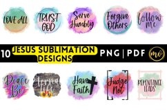 Jesus Sublimation Quotes Bundle - 10 Designs Product Image 1