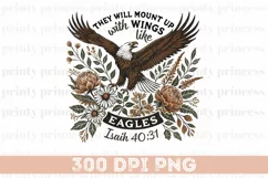 Bible Verse png file, Vintage Eagle Sublimation PNG Product Image 6