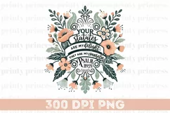 Psalm 119 png file, Floral Christian Sublimation PNG Product Image 1