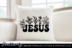 Jesus SVG Cut File Christian Quote SVG Floral T-shirt Mug Product Image 2