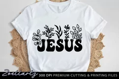 Jesus SVG Cut File Christian Quote SVG Floral T-shirt Mug Product Image 1