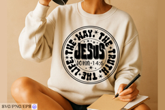 Jesus The Way The Truth The Life Bible Verse for Faith SVG Product Image 2