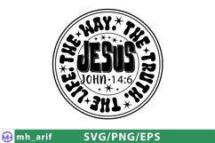 Jesus The Way The Truth The Life Bible Verse for Faith SVG Product Image 3