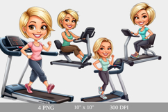 Fitness Girl Clipart Gym Workout PNG Product Image 2