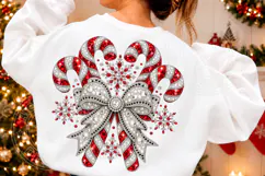 Jeweled Candy Cane Christmas Bow Sparkling Rhinestone Holida Product Image 2