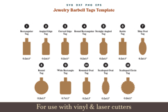 Jewelry Label svg, Barbell jewelry tags Template Svg Dxf, Cable Labels Svg, price Labels pattern for Bracelets, Necklaces, Earrings cut file