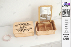 Jewelry Box with Mirror Laser Cut | Floral Jewelry Organizer Product Image 1