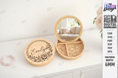 Jewelry Box with Mirror Laser Cut | Floral Jewelry Organizer Product Image 1