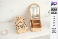 Jewelry Box with Mirror Laser Cut | Floral Jewelry Organizer Product Image 1