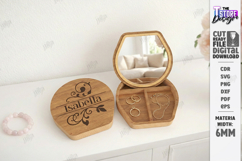 Jewelry Box with Mirror Laser Cut | Floral Jewelry Organizer Product Image 1
