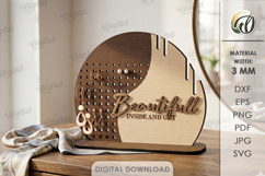 3D Jewelry Display Stand Laser Cut. Jewelry Organizer SVG Product Image 1
