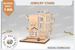 Jewelry Organizer Laser Cut. 3D Jewelry Stand SVG Product Image 1