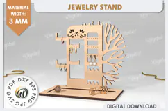 Jewelry Organizer Laser Cut. 3D Jewelry Stand SVG Product Image 1