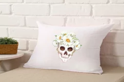 skull with flowers watercolor png Skull and Roses Flowers PN Product Image 3