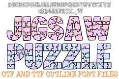 Jigsaw Puzzle Alphabet Lettering Font Gaming ABC OTF  by Squeeb Creative