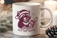 Jingle All The Trash SVG, Funny Christmas Raccoon Xmas PNG Product Image 2