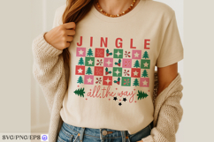 Retro Jingle All the Way Christmas SVG PNG T-shirt Design Product Image 3
