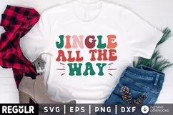Jingle all the way SVG, Retro Christmas SVG Design Product Image 1