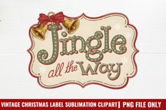 Vintage Christmas Label Sublimation PNG Product Image 1