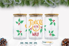 Christmas jingle bells glass can wrap | Color SVG template Product Image 2