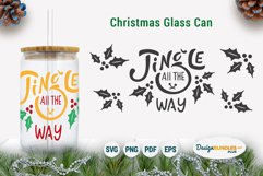 Christmas jingle bells glass can wrap | Color SVG template Product Image 1