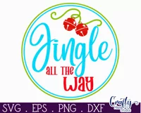 Colorful Christmas Svg Round Sign, Jingle All The Way Product Image 2
