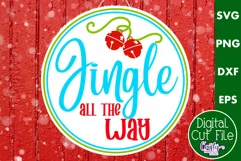 Colorful Christmas Svg Round Sign, Jingle All The Way Product Image 1