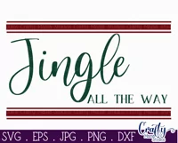 Jingle All The Way Striped Christmas Farmhouse Sign Svg Product Image 2