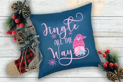 Jingle All the Way I Pink Christmas Gnome Sublimation PNG