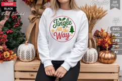 Jingle All The Way SVG | Christmas Round Sign SVG | Xmas SVG Product Image 4